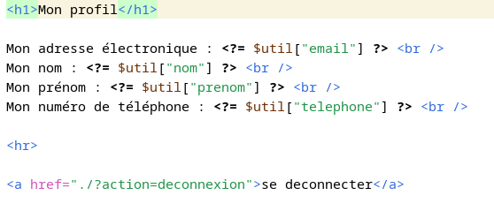 Code Vue Mon Profil